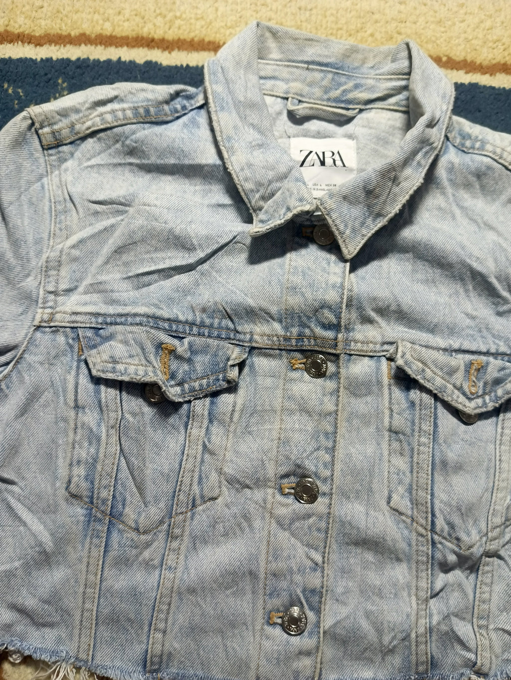 Women Denim Jean Cropped Jacket-Vintage Thrift