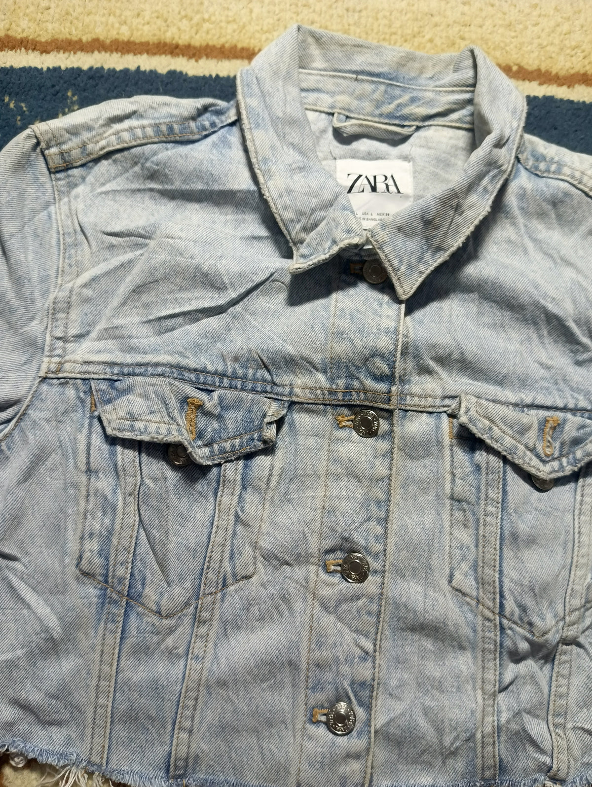 Women Denim Jean Cropped Jacket-Vintage Thrift