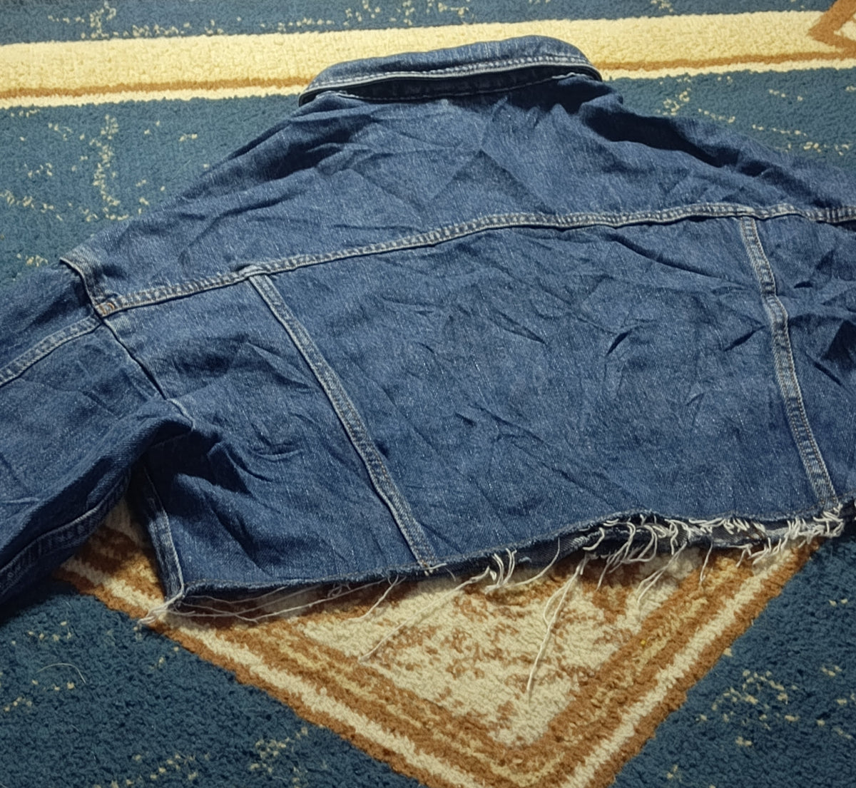 Women Denim Jean Cropped Jacket-Vintage Thrift