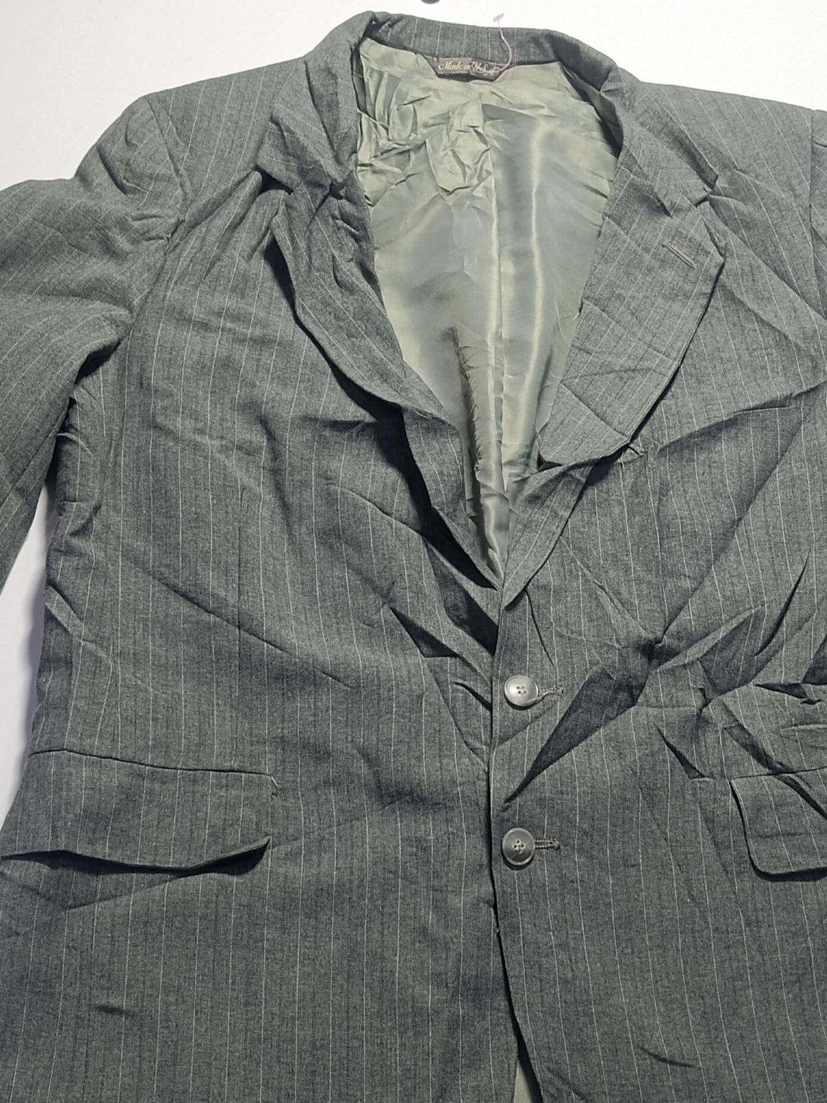 Men's Suit Jacket-Dark Gray -Thrift