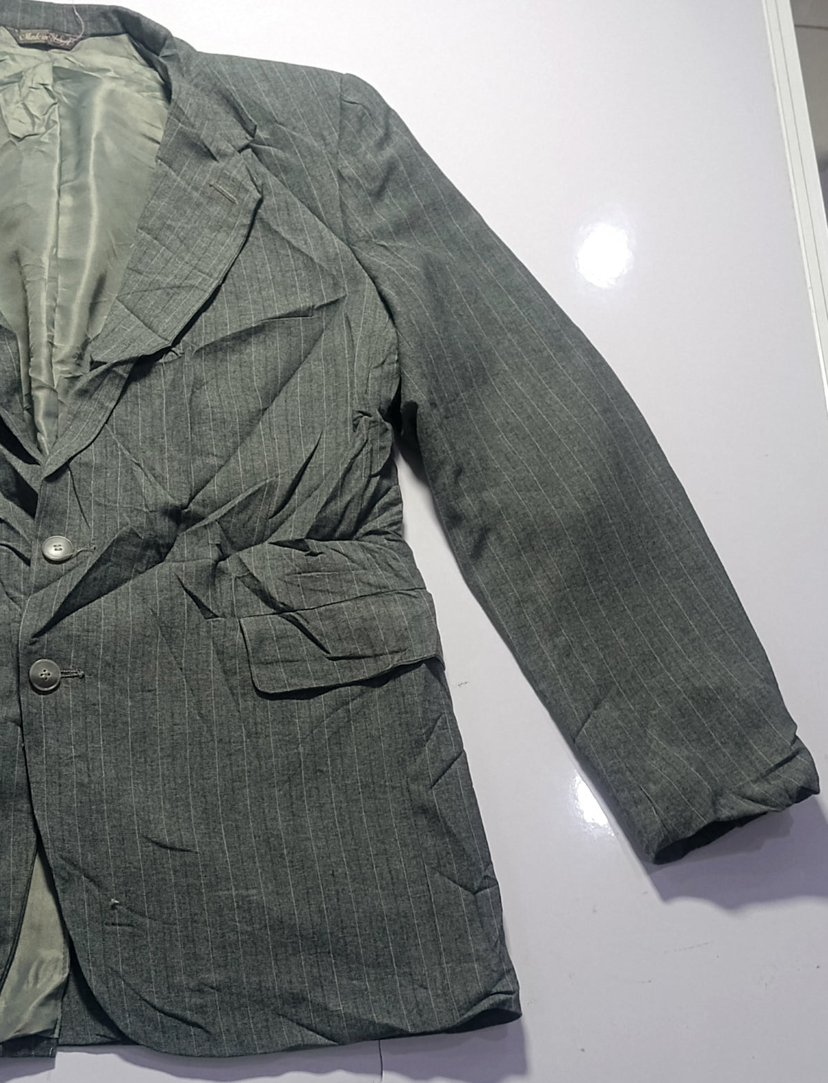 Men's Suit Jacket-Dark Gray -Thrift