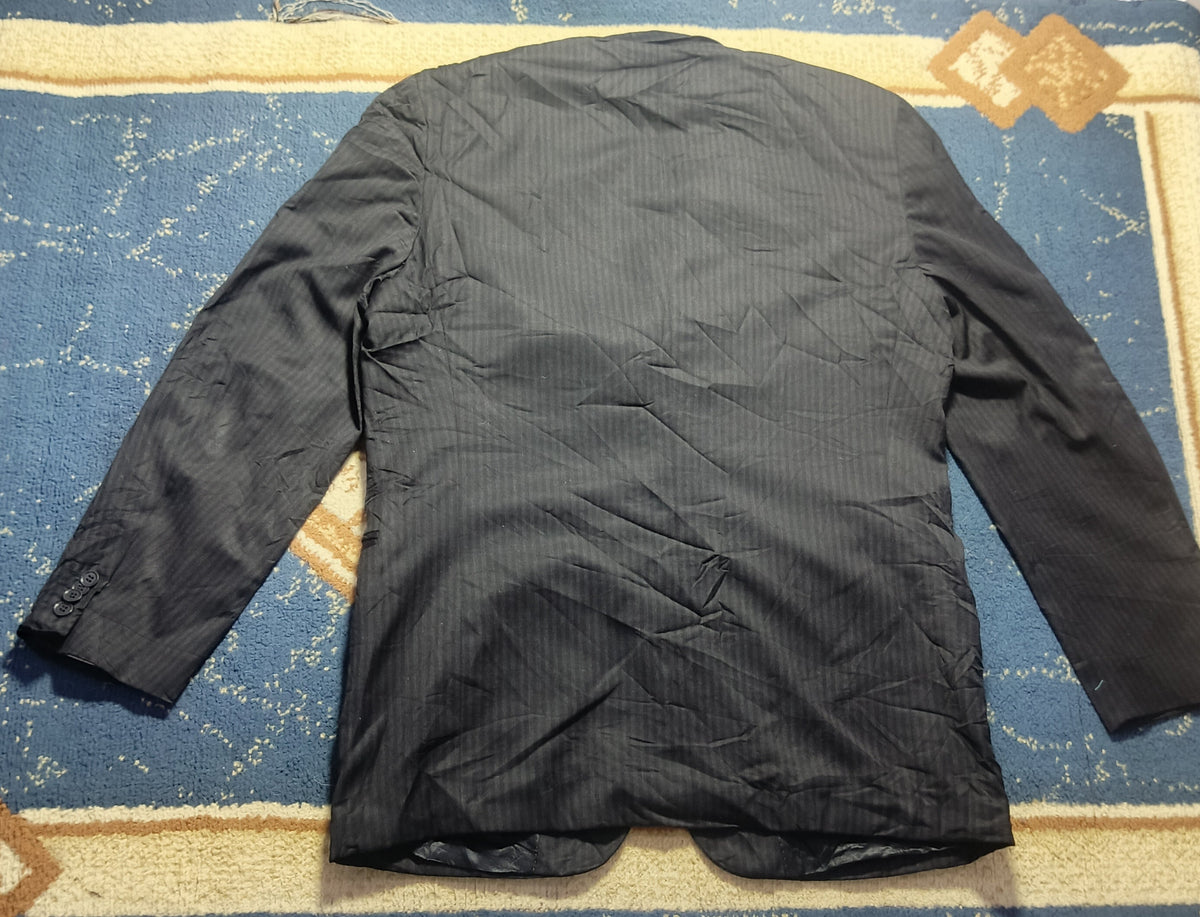 Men's Suit Jacket-charcoal Gray Pinstripe-Thrift
