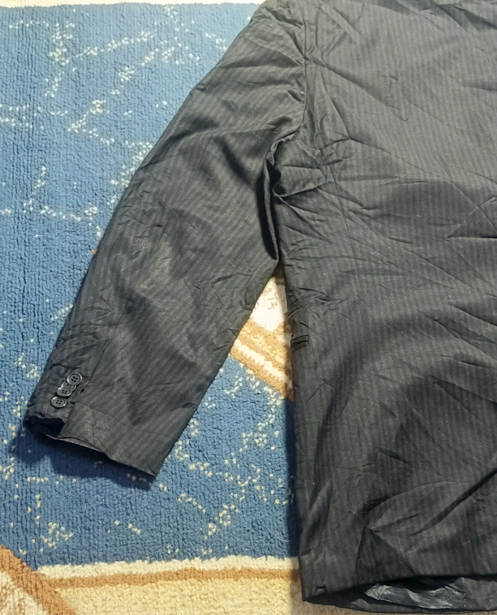 Men's Suit Jacket-charcoal Gray Pinstripe-Thrift