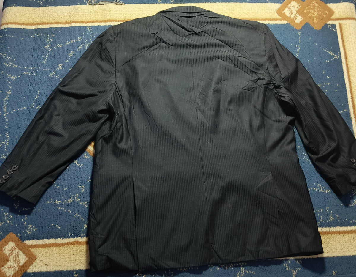 Men's Suit Jacket -Dark Gray Pinstripe-Thrift