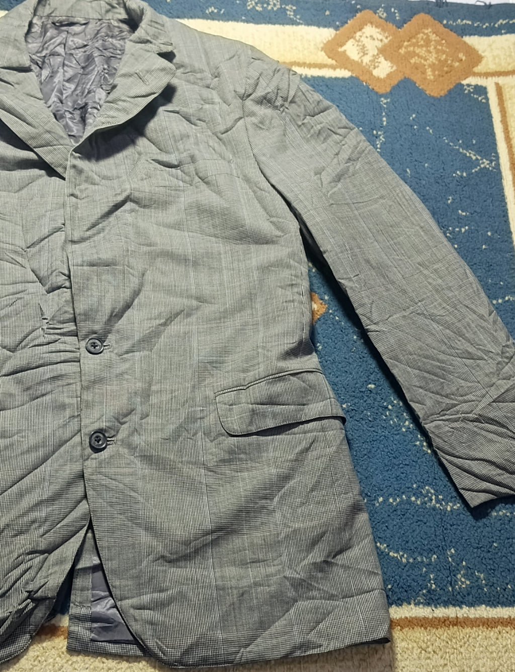 Men's Suit Jacket-Checkered -Thrift