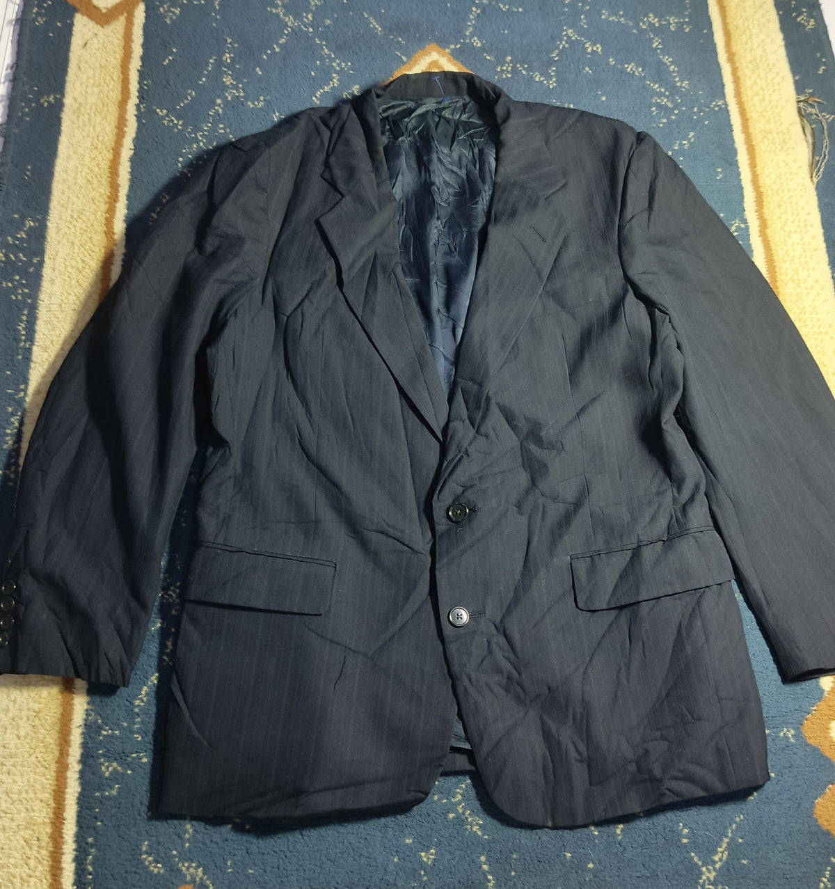 Men's Suit Jacket - Dark Navy Blue -Thrift