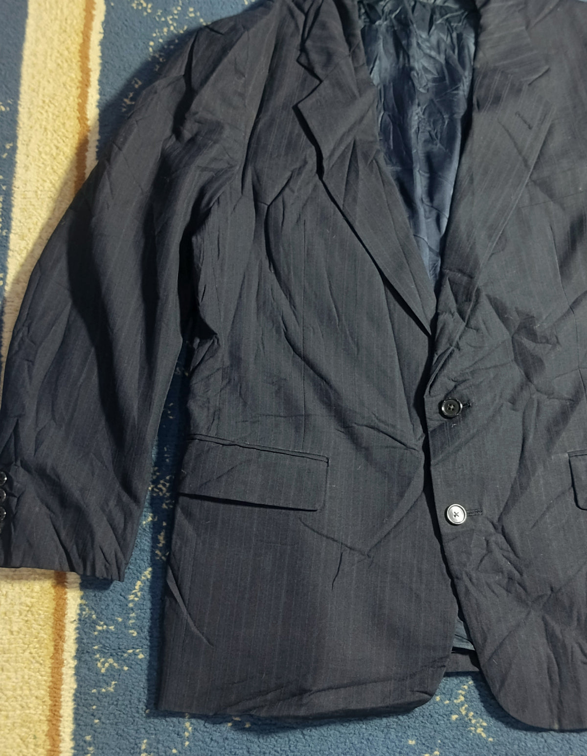 Men's Suit Jacket - Dark Navy Blue -Thrift