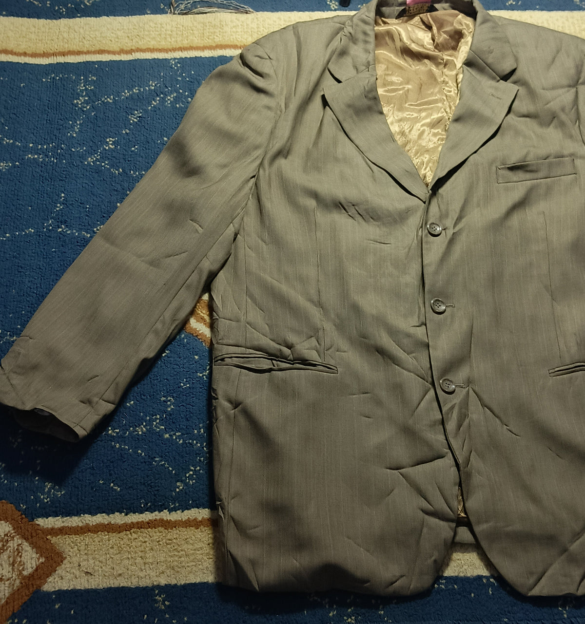 Men's Suit Jacket- Beige -Thrift