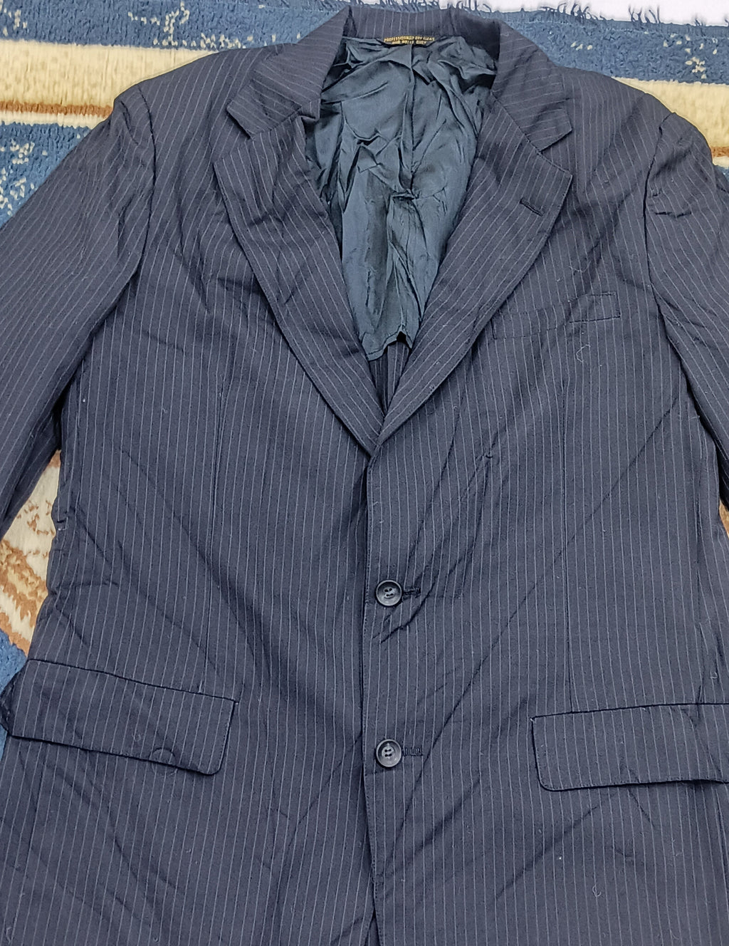 Men's Suit Jacket-Dark Navy Blue -Thrift