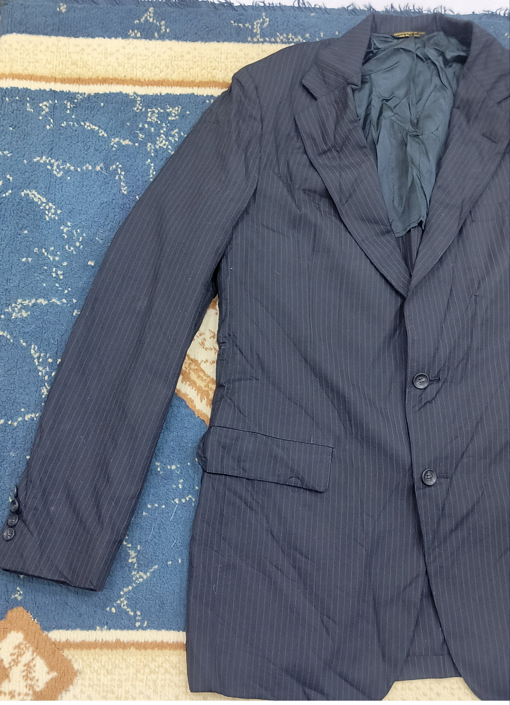Men's Suit Jacket-Dark Navy Blue -Thrift