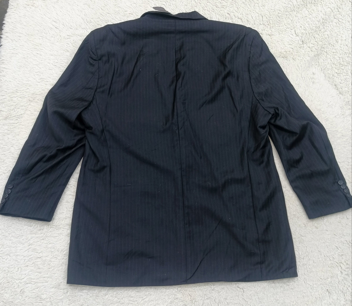 Men's Suit Jacket -  black pinstripe -Thrift