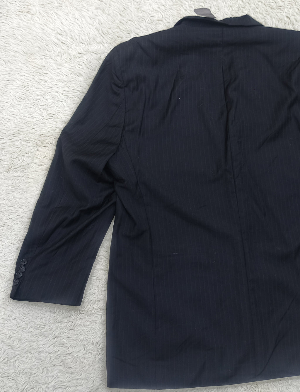 Men's Suit Jacket -  black pinstripe -Thrift