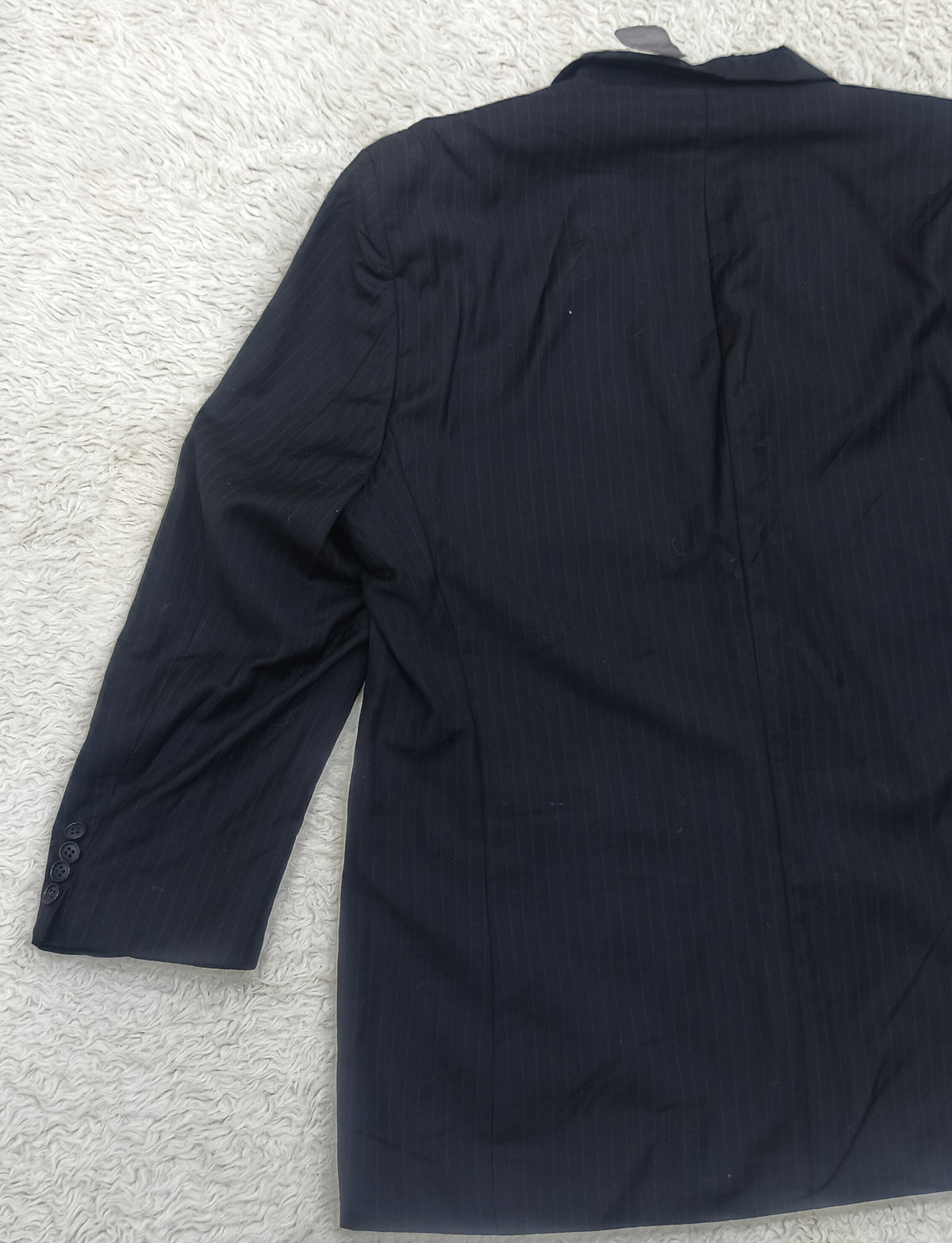 Men's Suit Jacket -  black pinstripe -Thrift