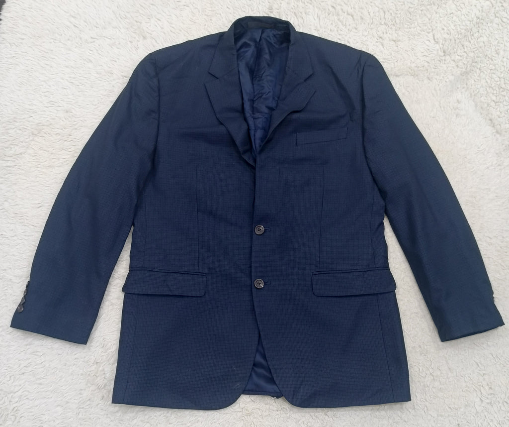 Men's Suit Jacket -  navy blue  -Thrift