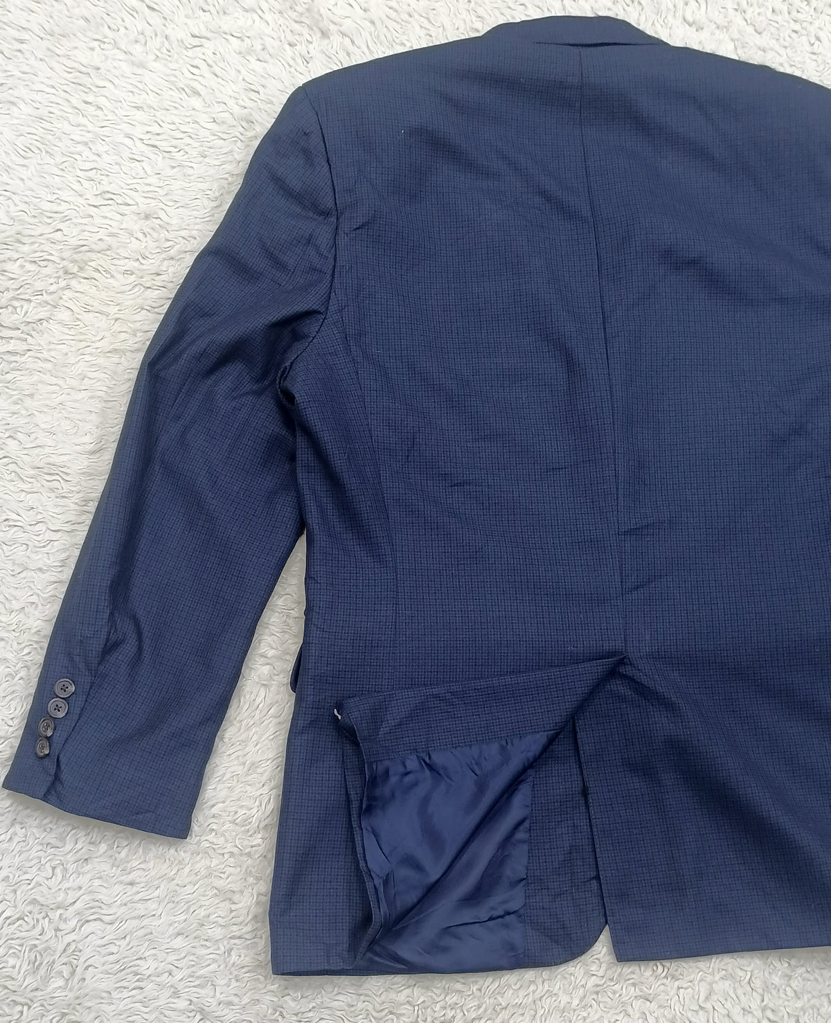 Men's Suit Jacket -  navy blue  -Thrift