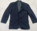 Men's Suit Jacket -  dark navy blue pinstripe  -Thrift