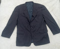 Men's Suit Jacket - gray  brown pinstripe -Thrift
