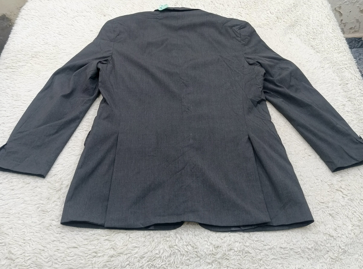 Men's Suit Jacket - gray single-breasted-Thrift