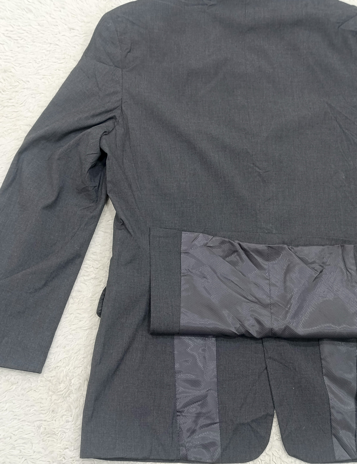 Men's Suit Jacket - gray single-breasted-Thrift