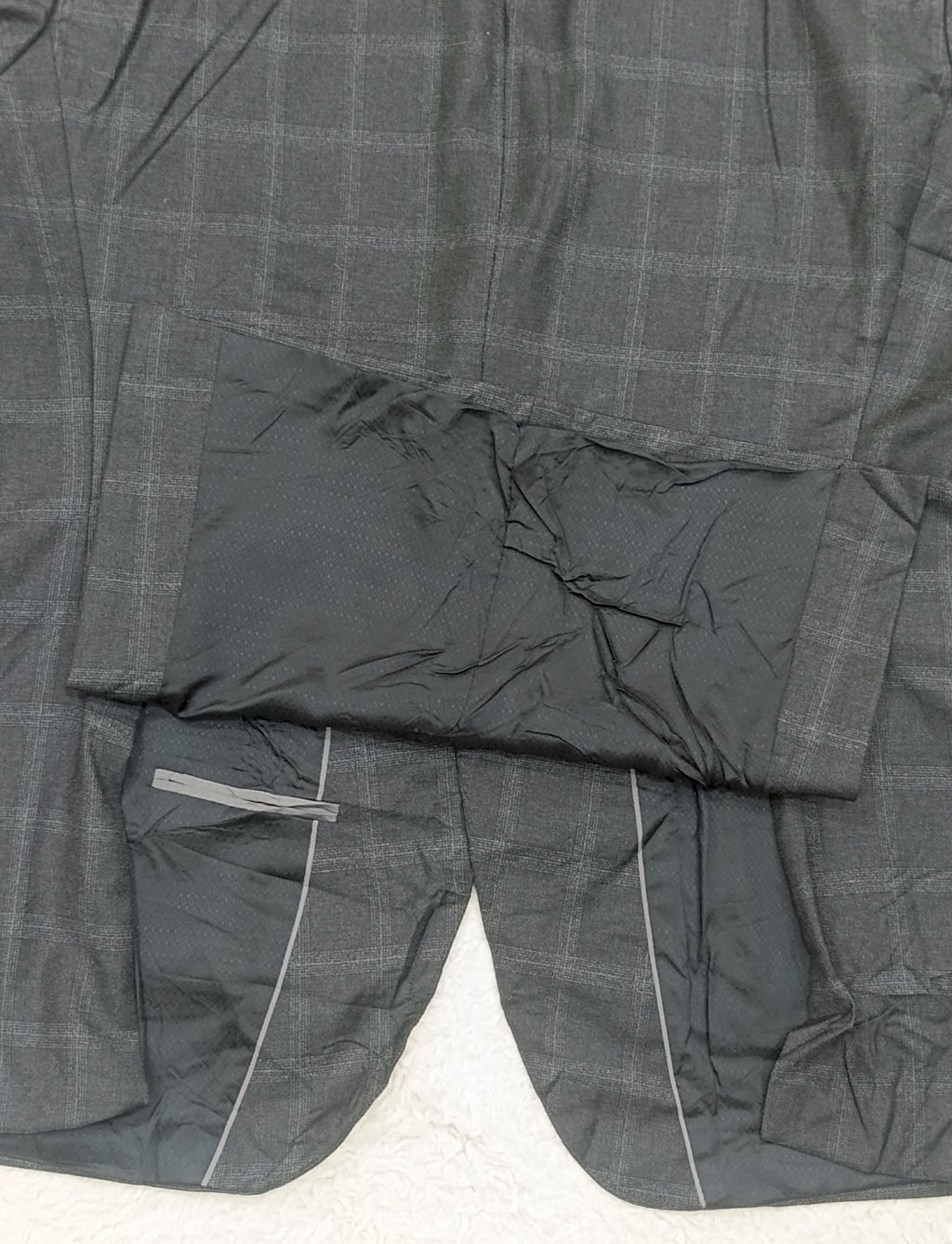 Men's Suit Jacket -dark gray plaid -Thrift