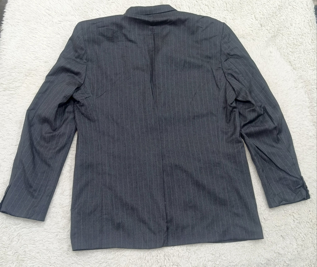 Men's Suit Jacket -dark gray pinstripe-Thrift