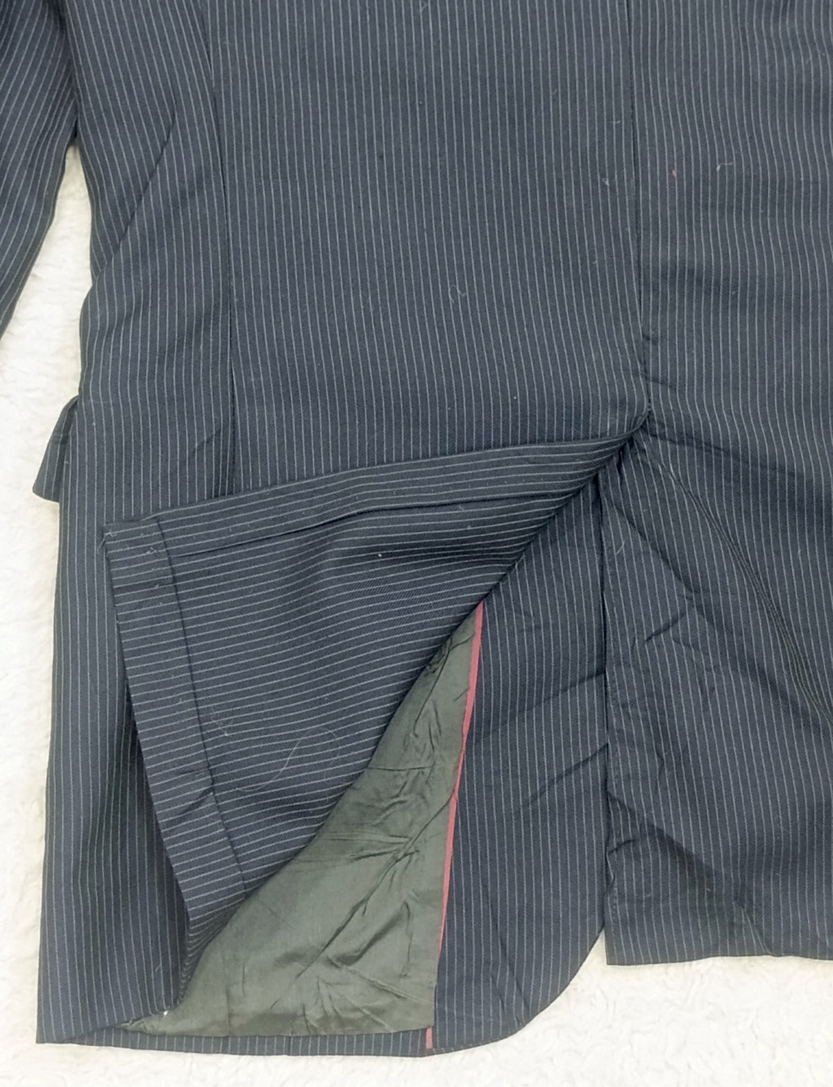 Men's Suit Jacket -dark navy blue pinstripe-Thrift