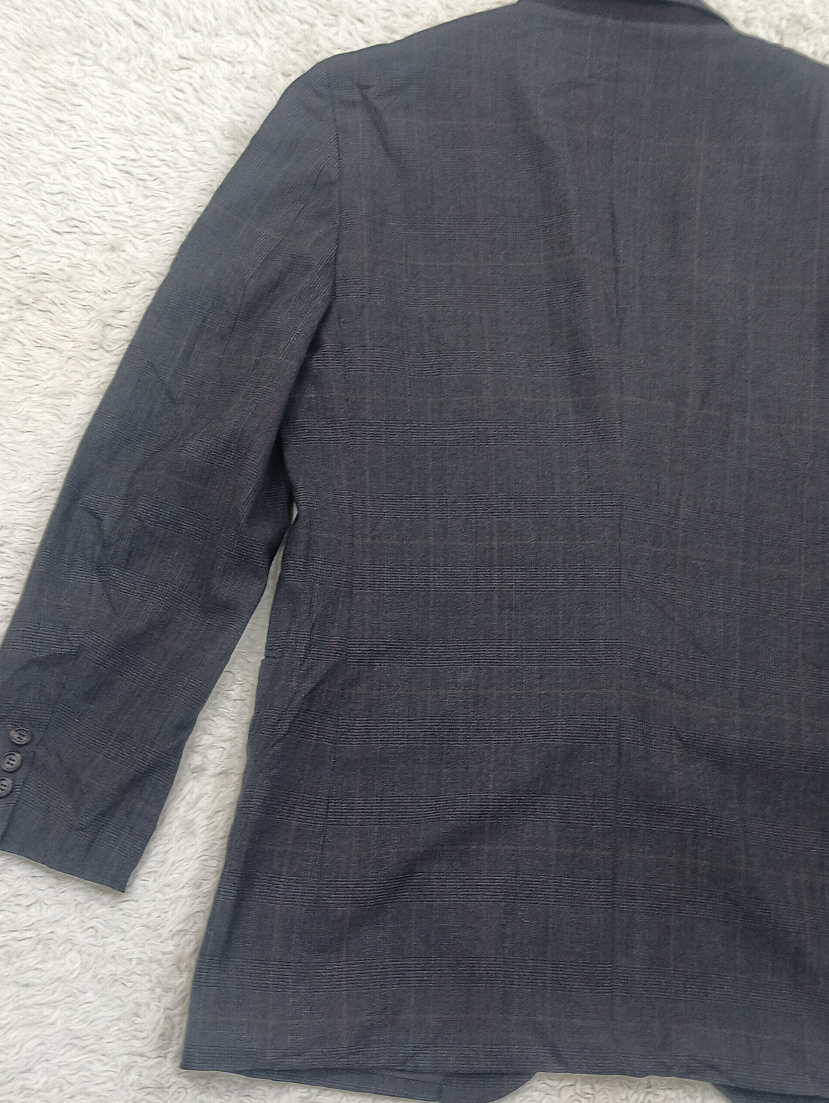 Men's Suit Jacket -dark gray plaid-Thrift
