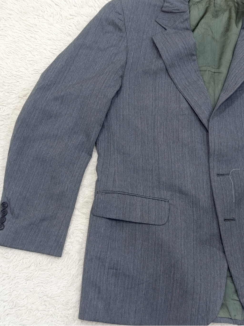 Men's Suit Jacket -Light Gray Pinstripe-Thrift