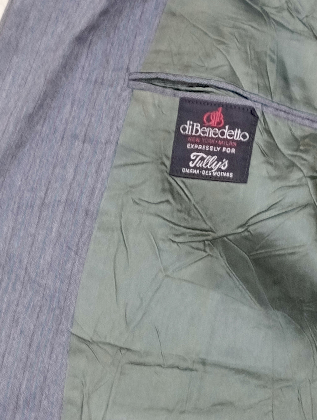 Men's Suit Jacket -Light Gray Pinstripe-Thrift