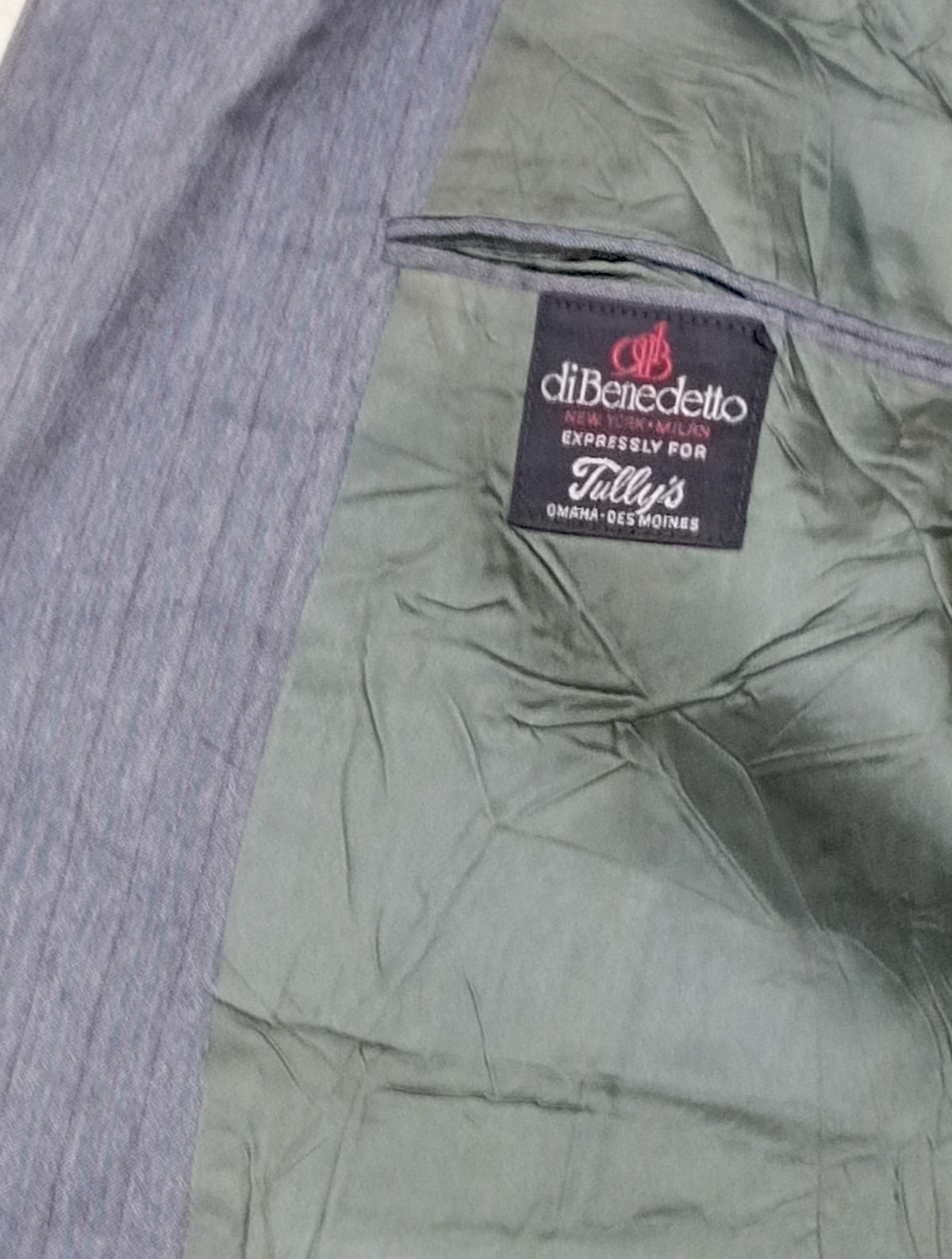 Men's Suit Jacket -Light Gray Pinstripe-Thrift