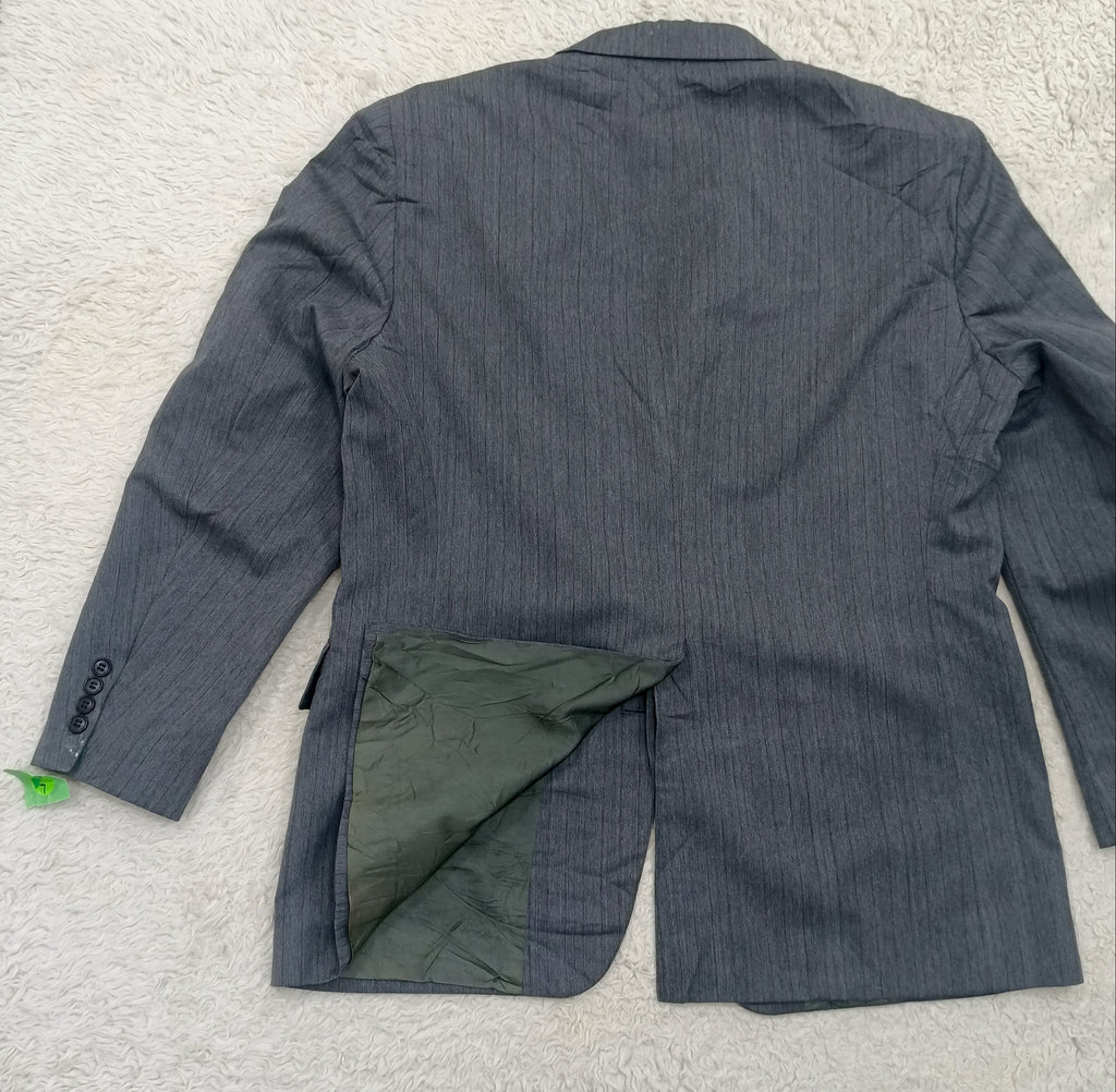 Men's Suit Jacket -Light Gray Pinstripe-Thrift