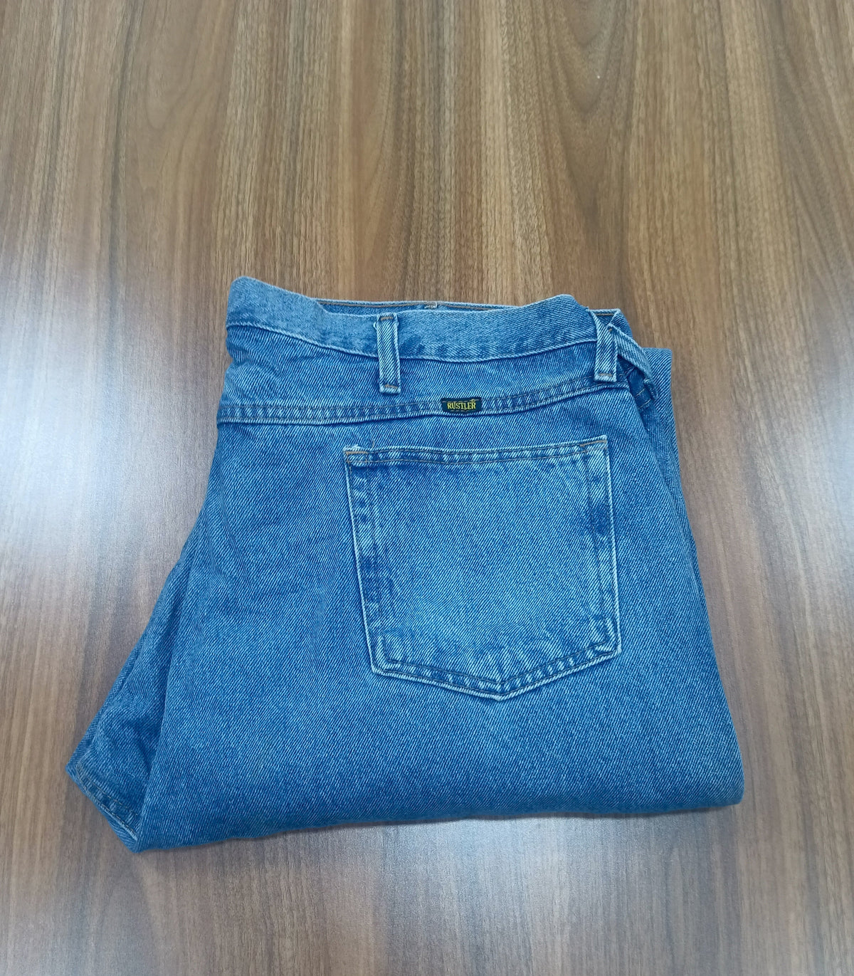 Men's Rustler Thrift Straight-Leg Jeans- light blue denim jeans