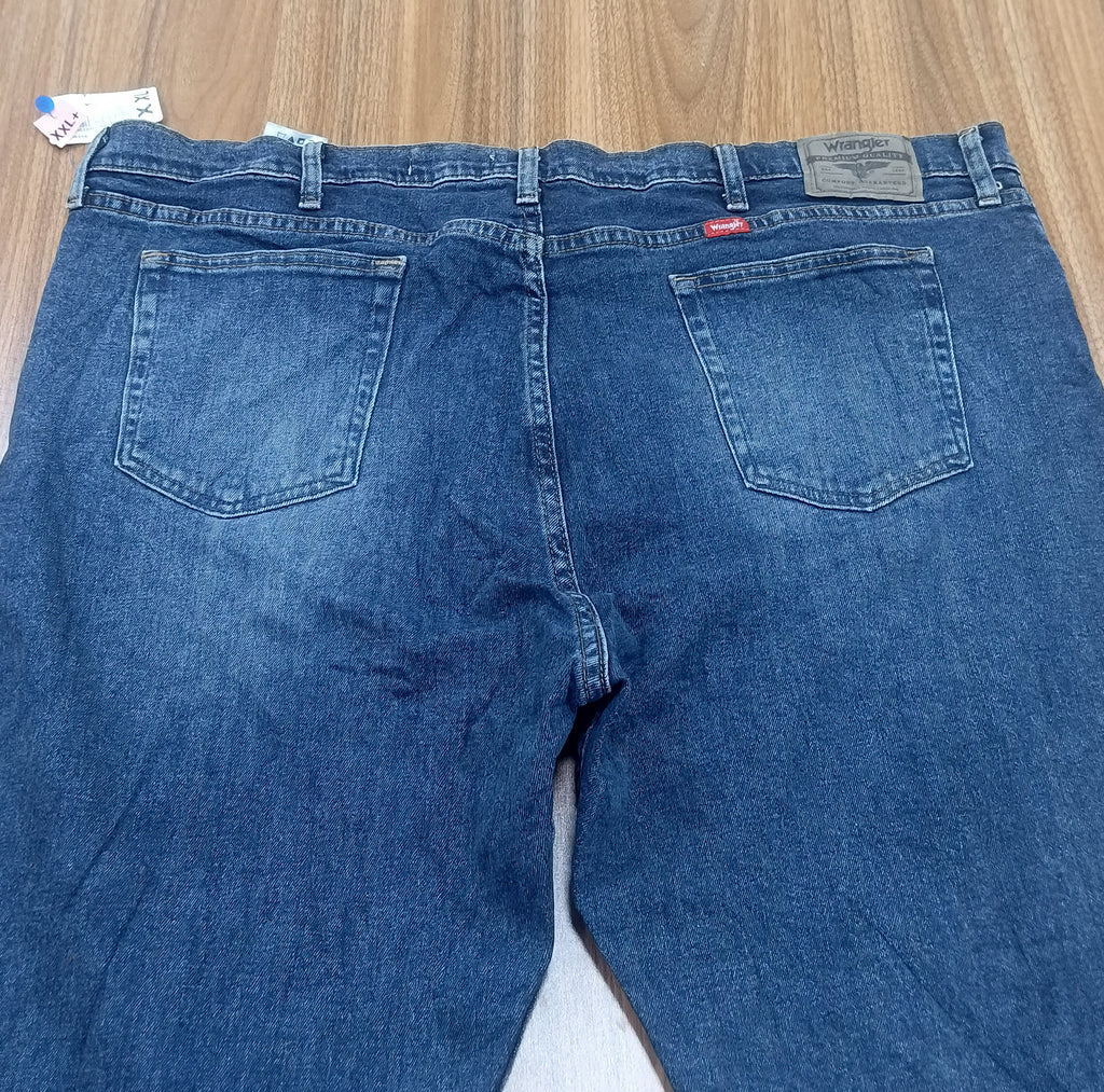 Men's Wrangler Thrift Straight-Leg Jeans- dark blue denim