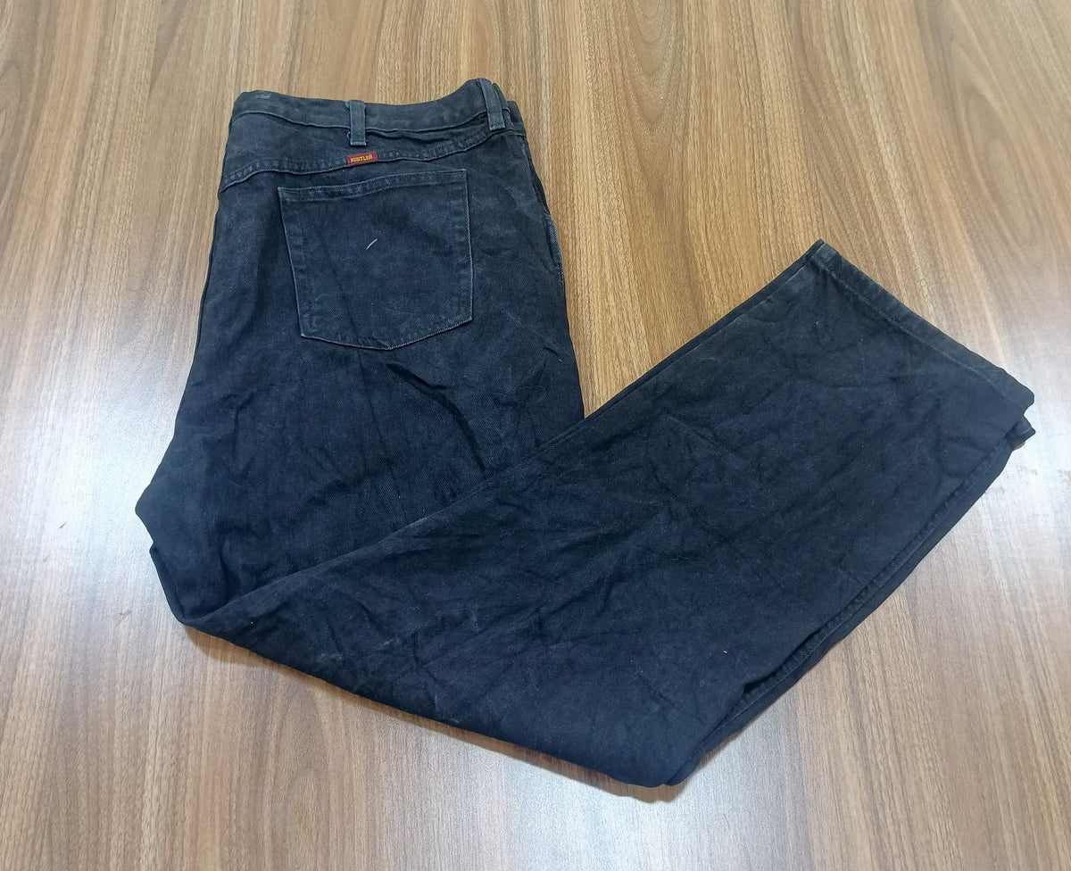 Men's Rustler Thrift Straight-Leg Jeans-  Black