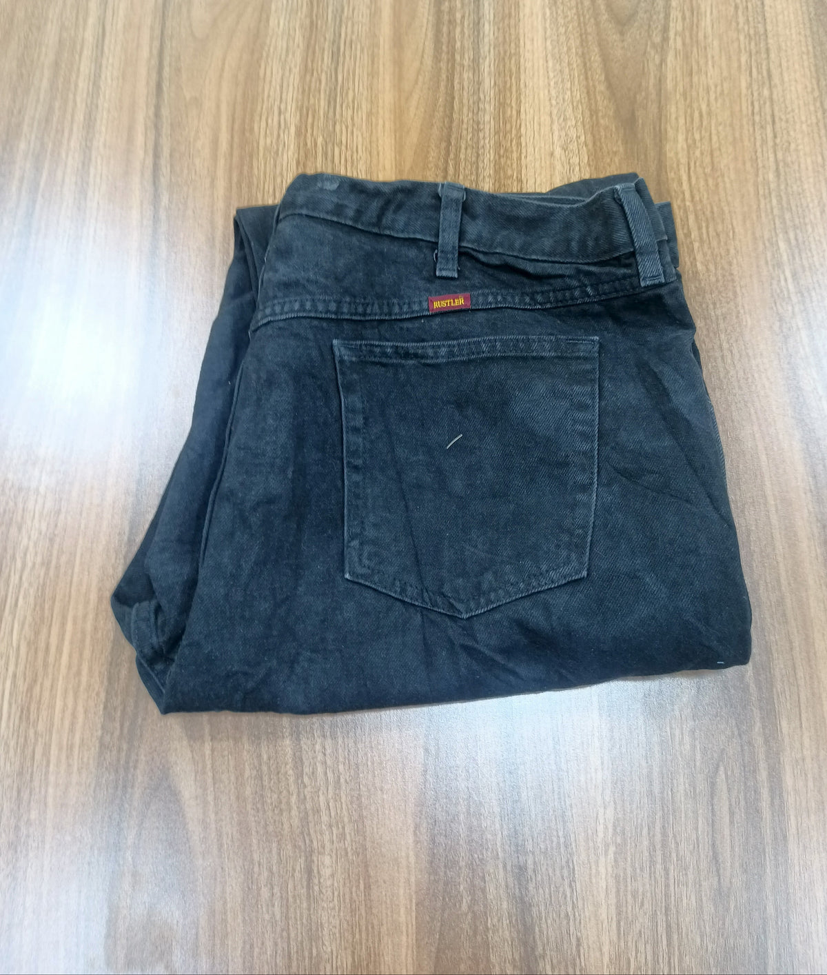 Men's Rustler Thrift Straight-Leg Jeans-  Black