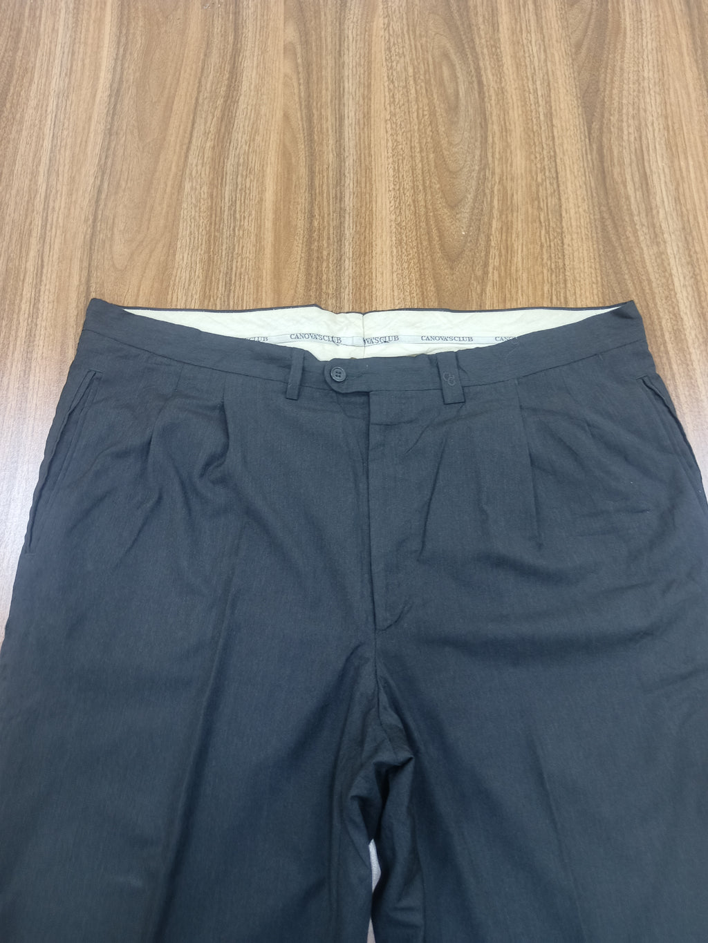 Men's Gray Straight -Leg Pant Trouser-Thrift