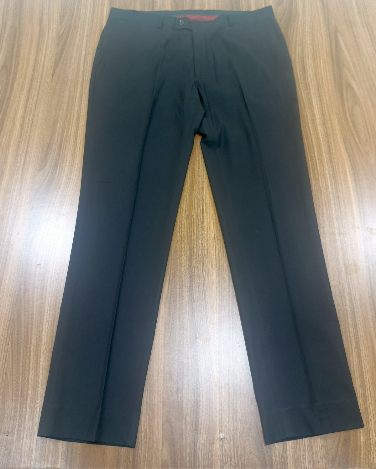 Men's Black Straight -Leg Pant Trouser-Thrift
