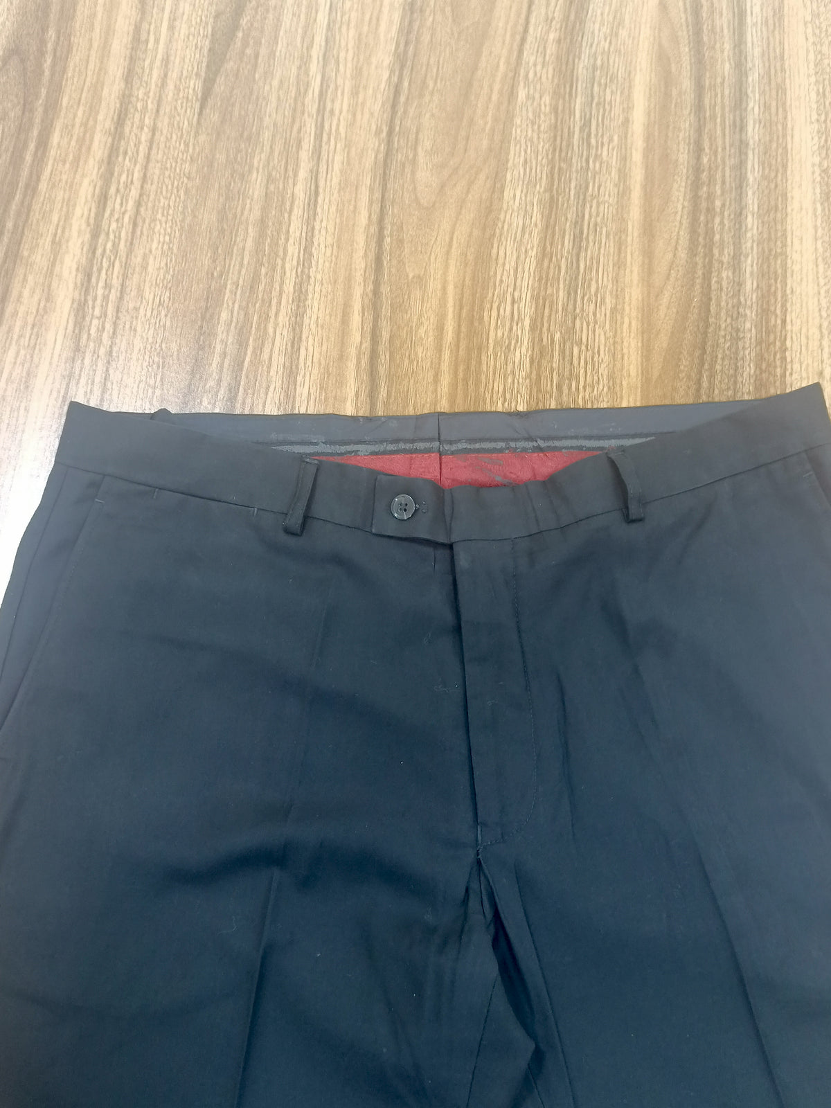 Men's Black Straight -Leg Pant Trouser-Thrift