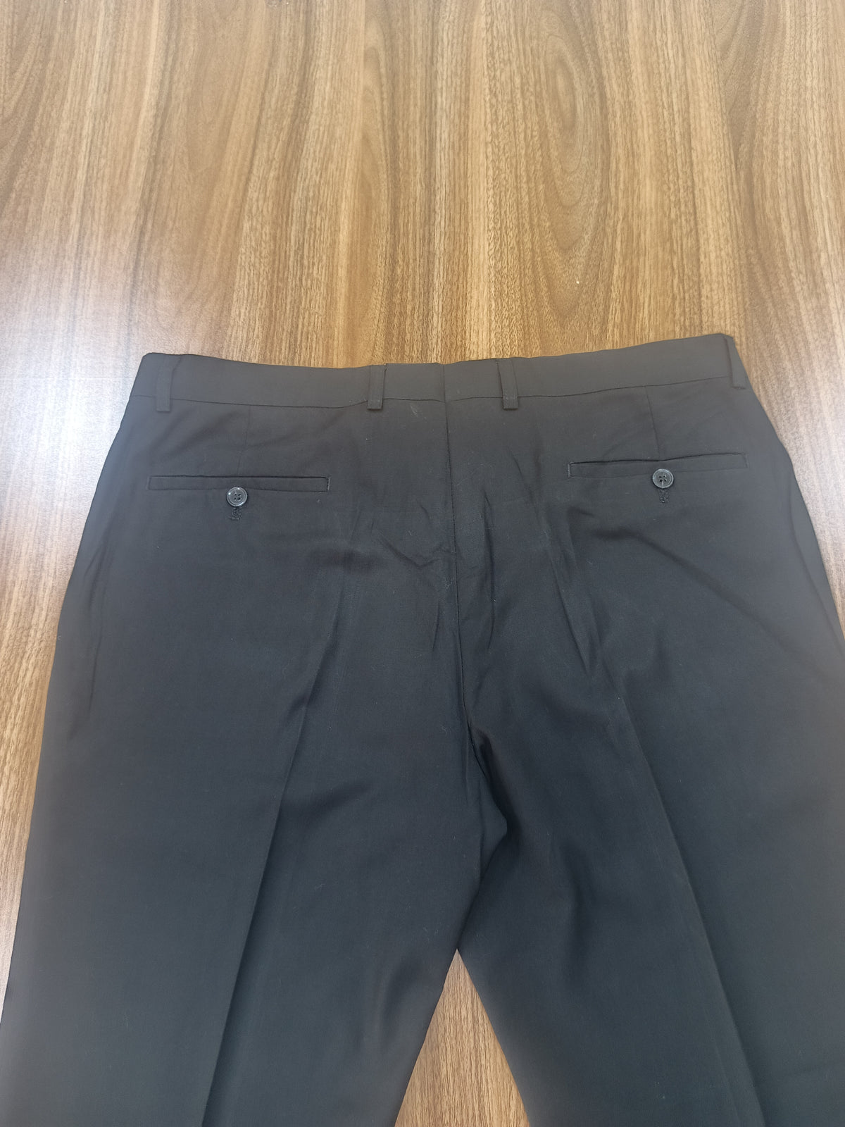 Men's Black Straight -Leg Pant Trouser-Thrift