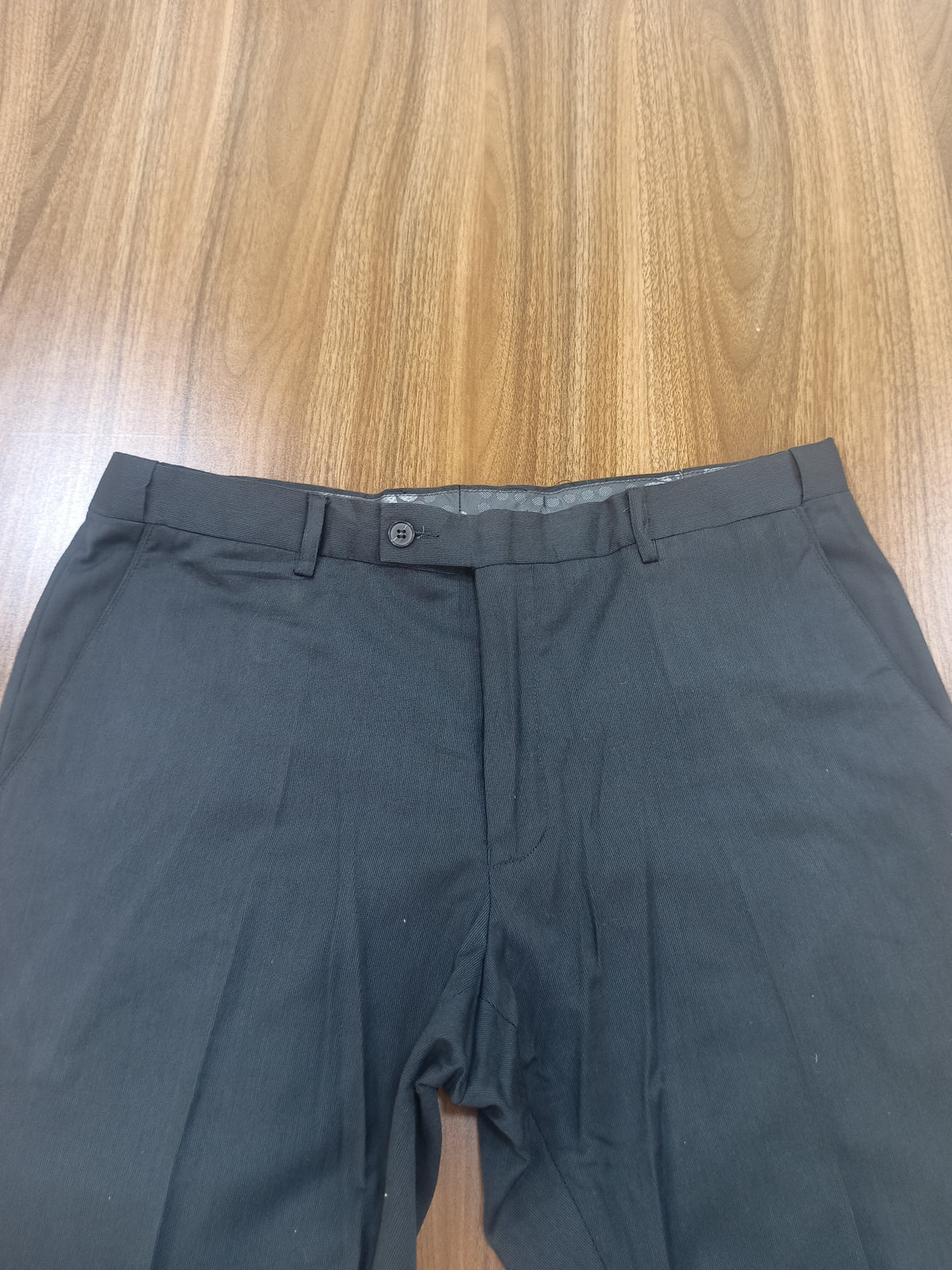 Men's Gray Straight -Leg Pant Trouser-Thrift