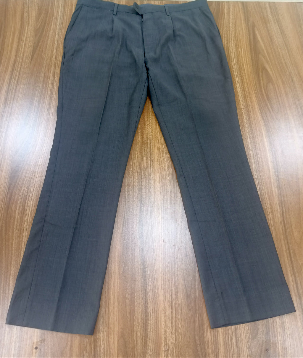 Men's Gray Straight -Leg Pant Trouser-Thrift