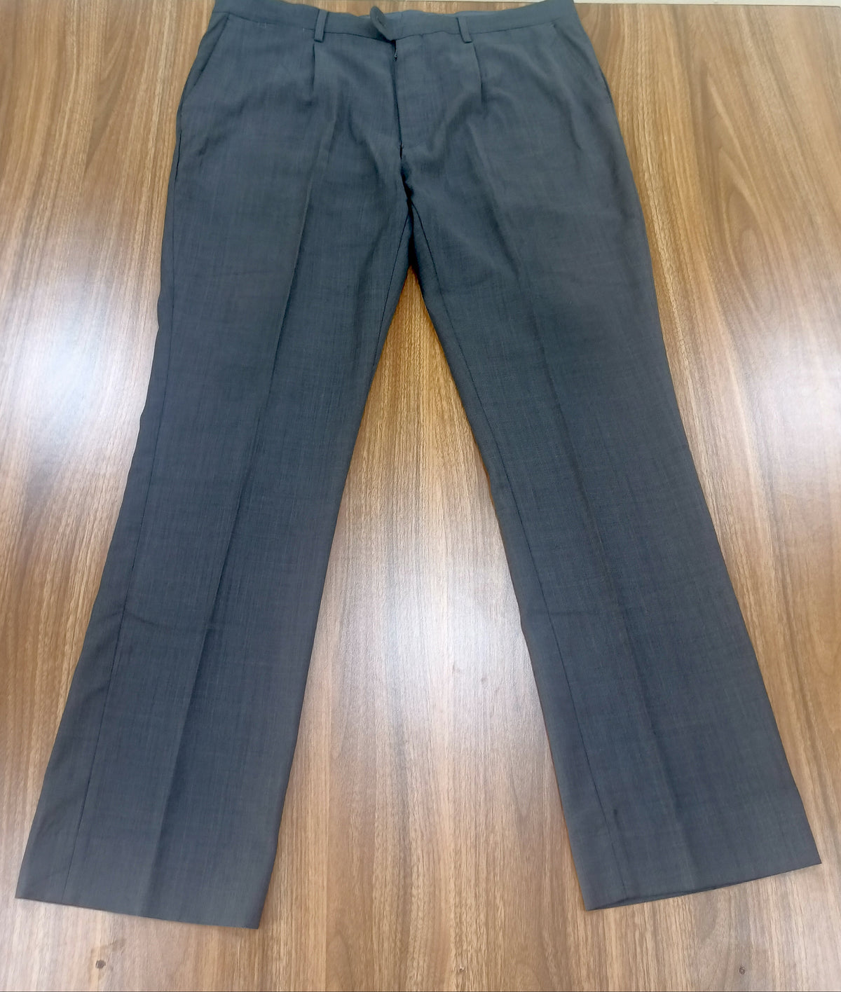 Men's Gray Straight -Leg Pant Trouser-Thrift