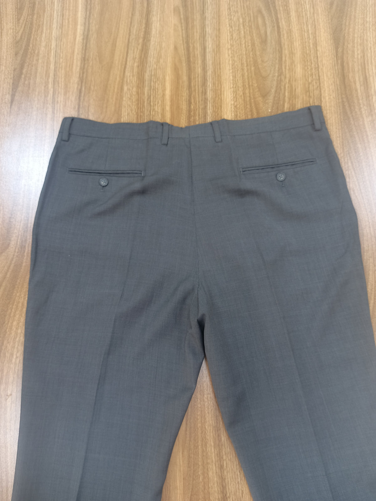 Men's Gray Straight -Leg Pant Trouser-Thrift