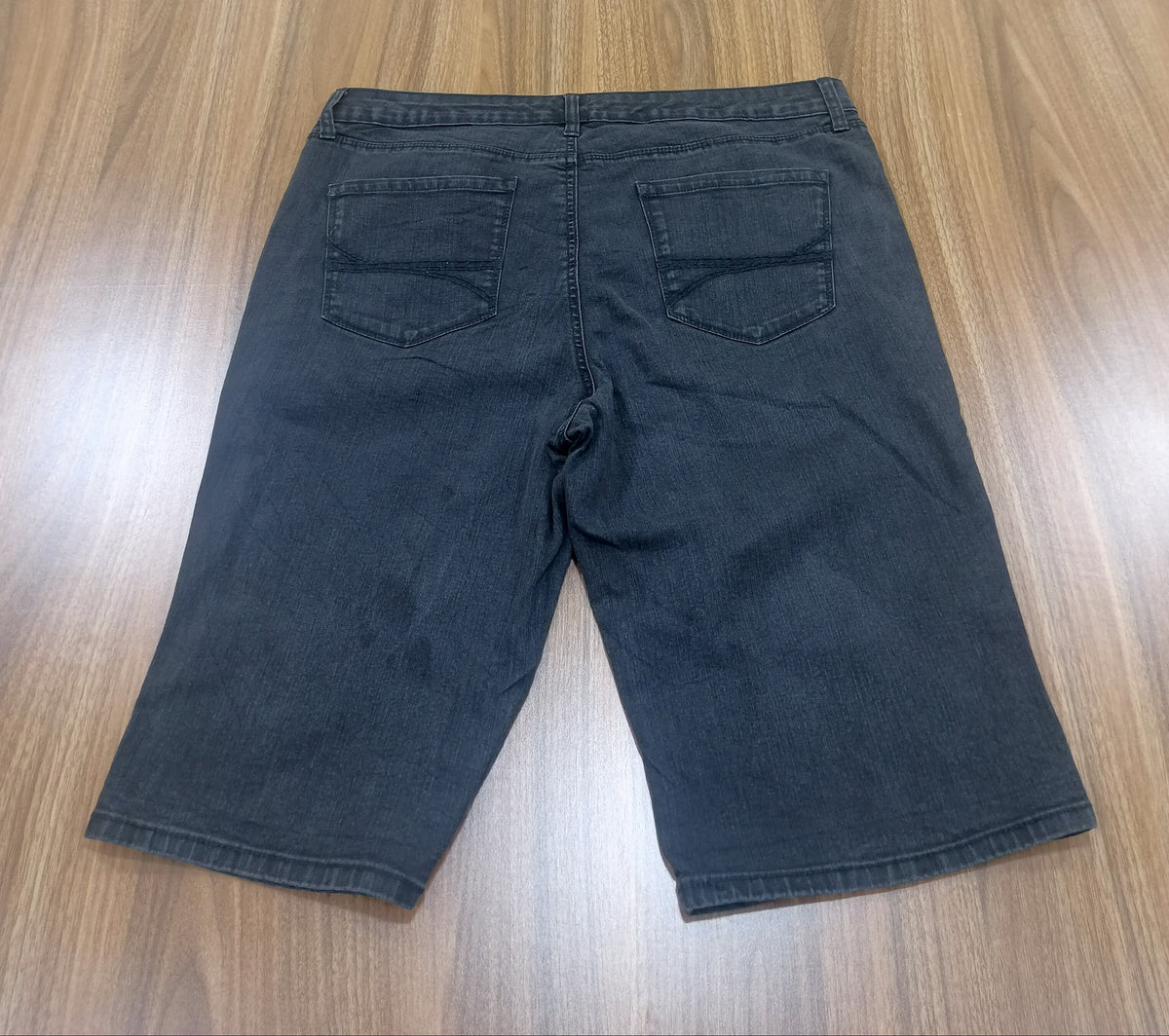Women's Jean Shorts-Gray-Highwaist- Thrift