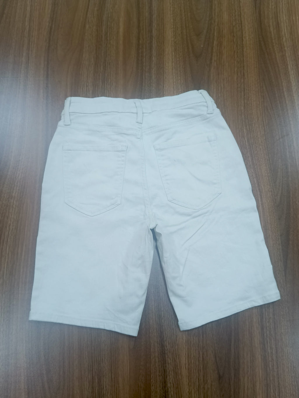 Women's Jean Shorts-White-Highwaist- Thrift