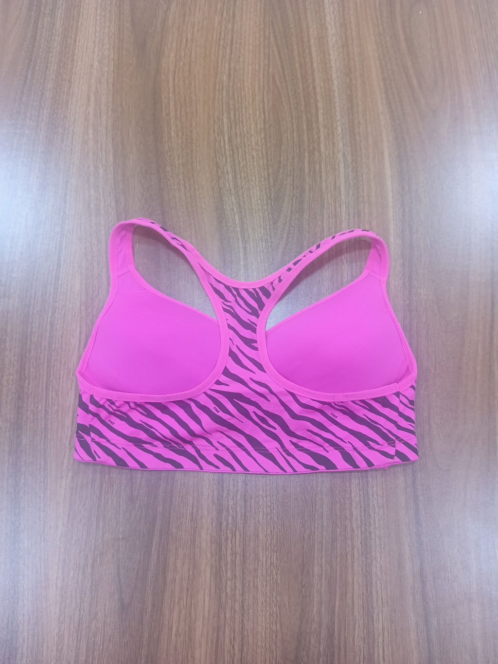 Pink Yoga Padded Sport Bra -Pink Zebra Print- Thrift