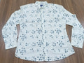 Men's Shirt-small blue floral print -Thrift