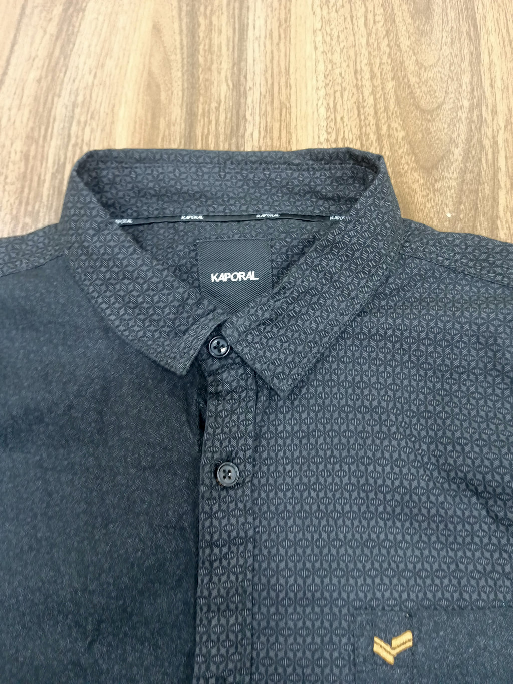 Men's Shirt- Dark Gray Patterned -Thrift