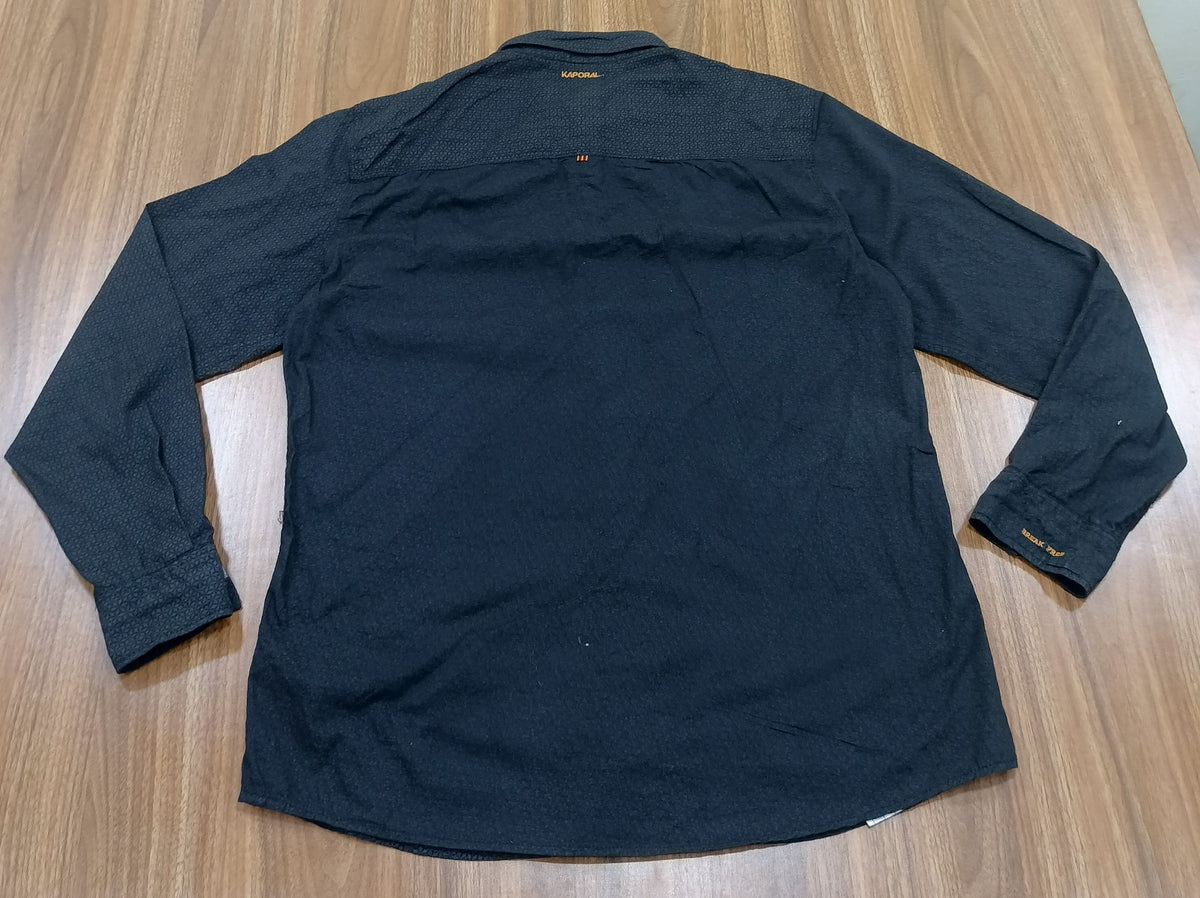 Men's Shirt- Dark Gray Patterned -Thrift