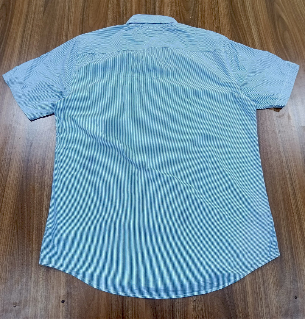 Men's Shirt- Striped Blue  -Thrift